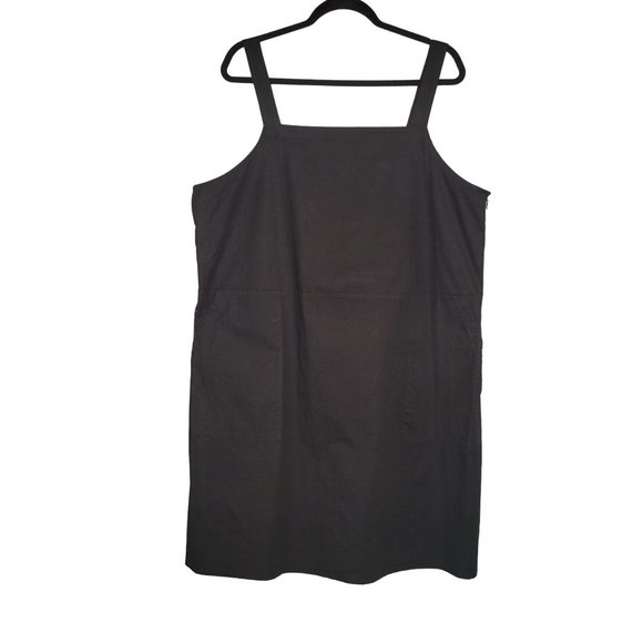 Eileen Fisher Women's XL Black Organic Cotton Tank Apron Dress Side Zip closure - Picture 4 of 10